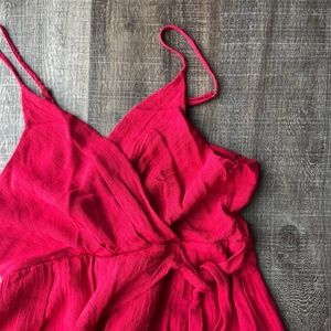 American Threads Red Linen, Lightweight Jumpsuit (Never worn outside!!)